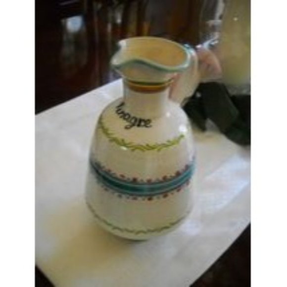 Casas P. AR. Cal Mexican Art Handmade Pottery Vinagre Vinegar Pitcher Signed - Picture 2 of 7